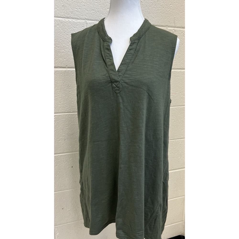 Chico's Women Sleeveless Blouse Top Shirt Size 3‎ Olive Green